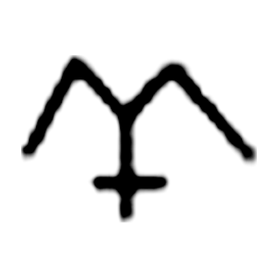 Absaroka Ranch brand: A pair of wing-like arches meeting over a short upright with a cross bar below