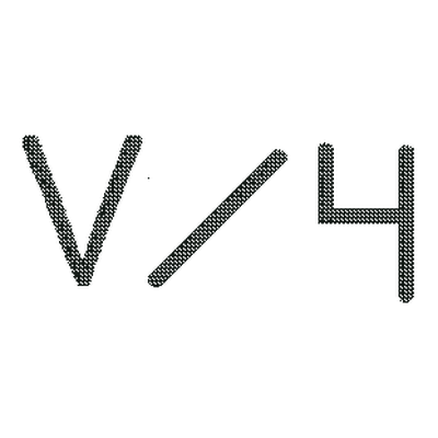 Dennis Ranch brand: A V, a slash and the number 4