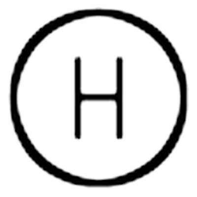 Hunewill Guest Ranch brand: A capital H inside a circle