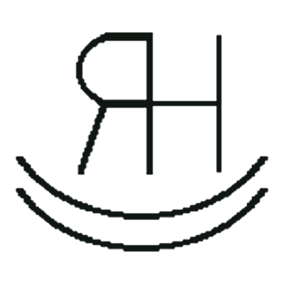 Rawah Ranch brand: A backward R joined to an H over two rocker curves