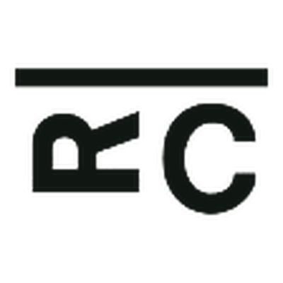 The Ranch at Rock Creek brand: An R lying on its side and a C, under a long bar